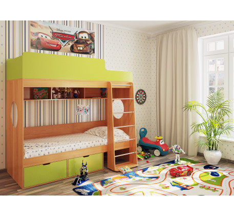 Кровать Милана-2 для двух мальчиков, спальные места 190х80 см